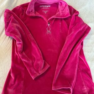 Spyder Women's quarter zip Pullover - Hot Pink velvety feel M